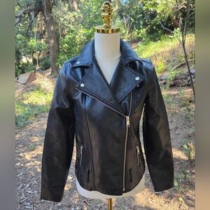 Old Navy Black Fuax Leather Biker Jacket